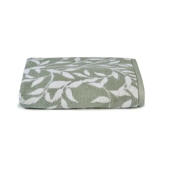 Cotton Towel with Jacquard Design - Sage
