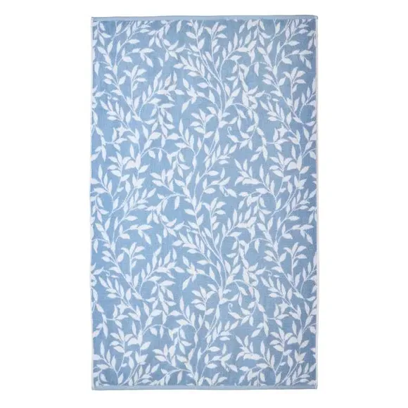 Cotton Towel with Jacquard Design - Soft Blue