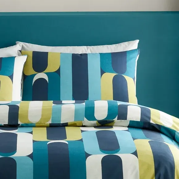 Duvet Cover & Pillowcase Set - Blue, Polycotton