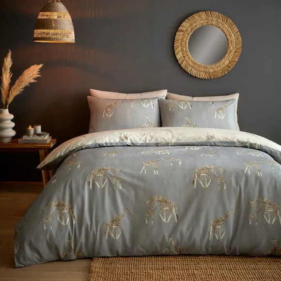 Duvet Cover & Pillowcase Set - Grey, Polycotton