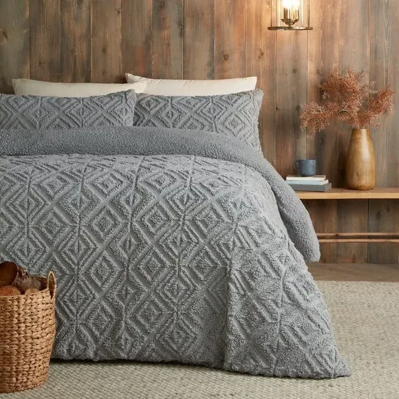 Duvet Cover & Pillowcase Set - Grey, Polyester image