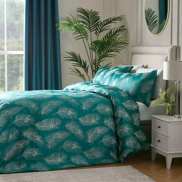 Duvet Cover & Pillowcase Set - Teal, Jacquard image