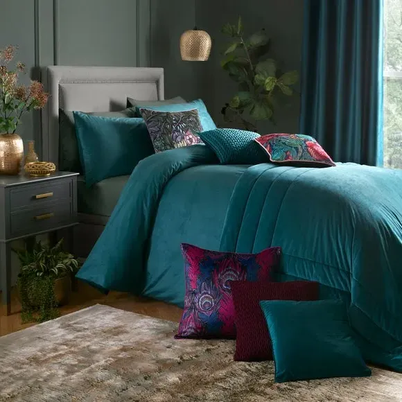 Duvet Cover & Pillowcase Set - Teal, Polyester