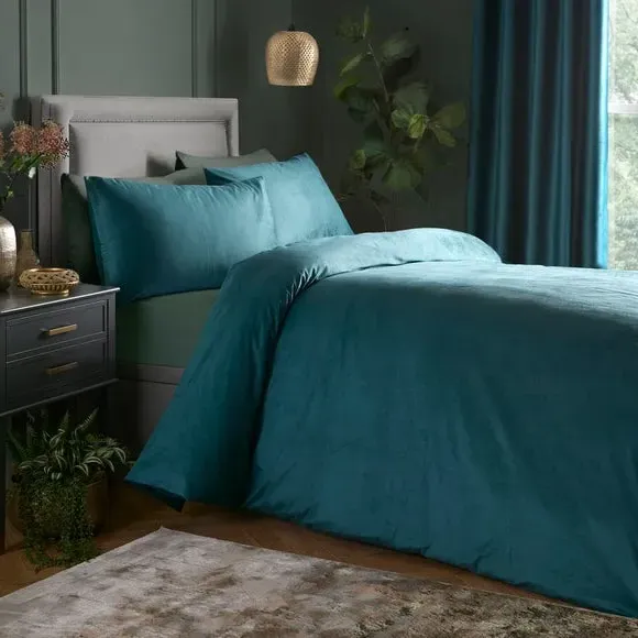 Duvet Cover & Pillowcase Set - Teal, Polyester