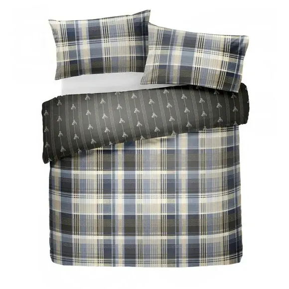 Duvet Cover Set Reversible - Charcoal, Cotton