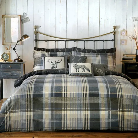Duvet Cover Set Reversible - Charcoal, Cotton