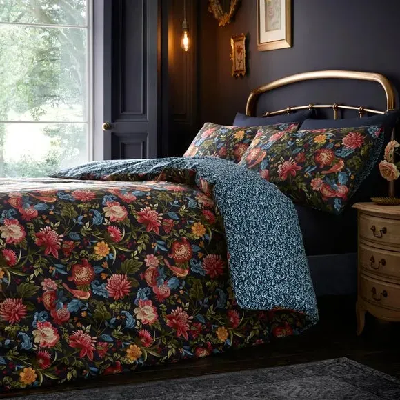 Duvet Cover Set with Pillowcase - Blue, Cotton