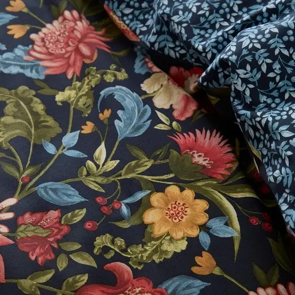 Duvet Cover Set with Pillowcase - Blue, Cotton