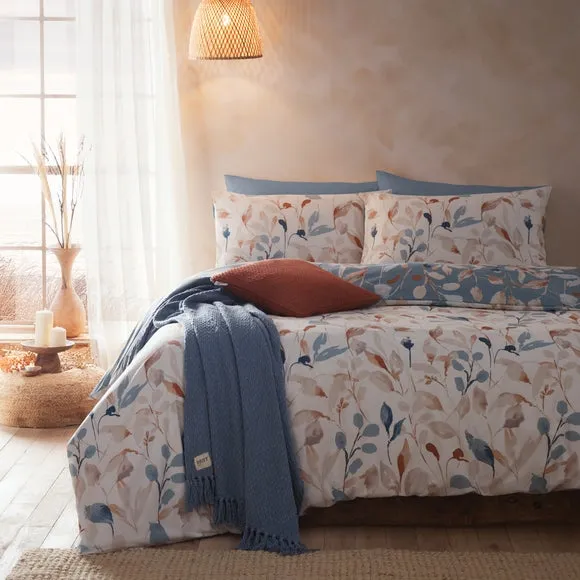 Duvet Cover Set with Pillowcase - Blue, Polycotton
