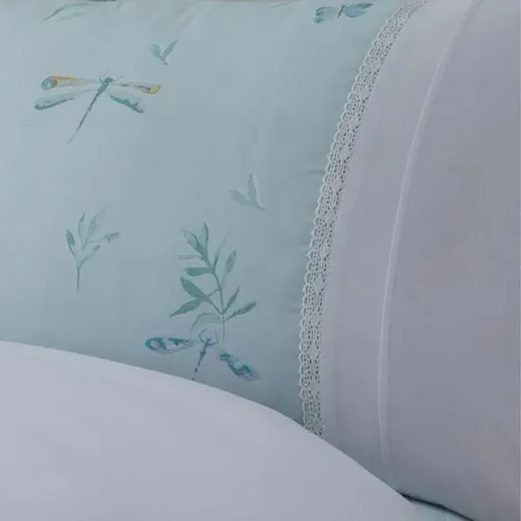 Duvet Cover Set with Pillowcase - Blue, Polycotton