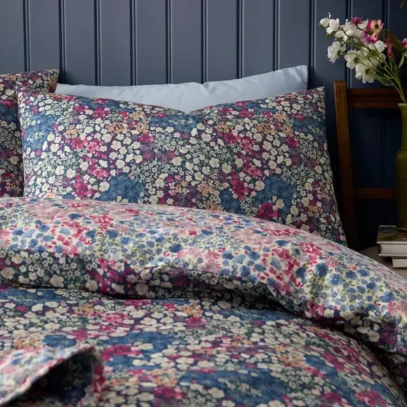 Duvet Cover Set with Pillowcase - Blue, Polycotton