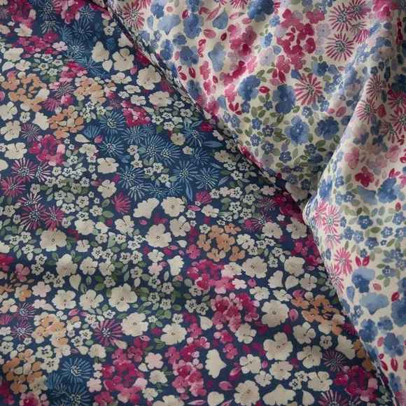 Duvet Cover Set with Pillowcase - Blue, Polycotton