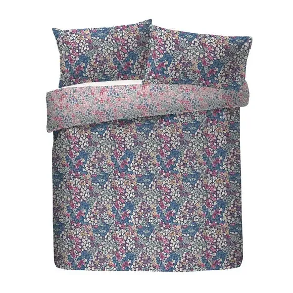 Duvet Cover Set with Pillowcase - Blue, Polycotton