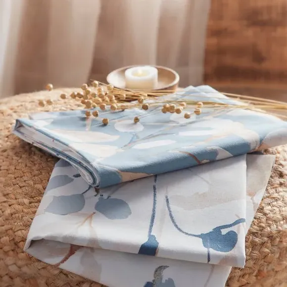 Duvet Cover Set with Pillowcase - Blue, Polycotton