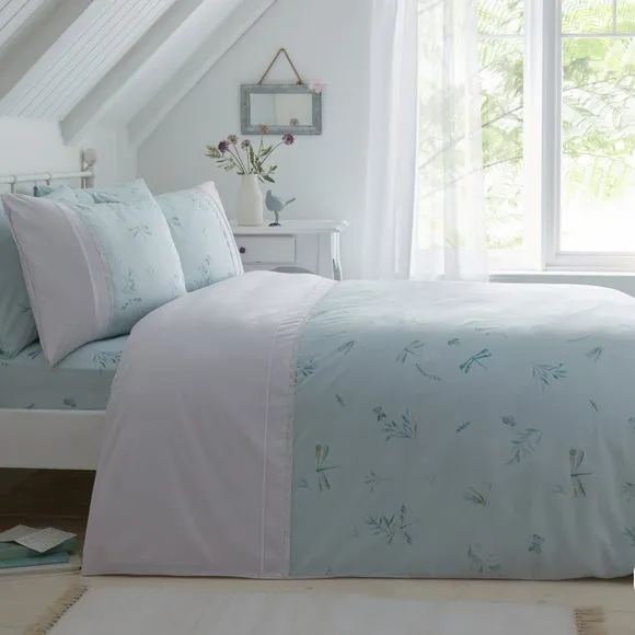 Duvet Cover Set with Pillowcase - Blue, Polycotton