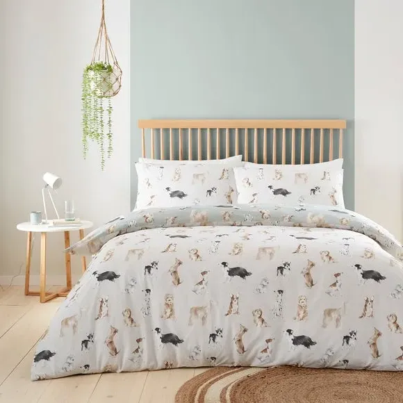 Duvet Cover Set with Pillowcase - Duck Egg, Polycotton