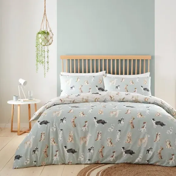 Duvet Cover Set with Pillowcase - Duck Egg, Polycotton image