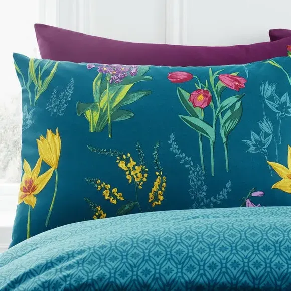 Duvet Cover Set with Pillowcase - Green, Polycotton
