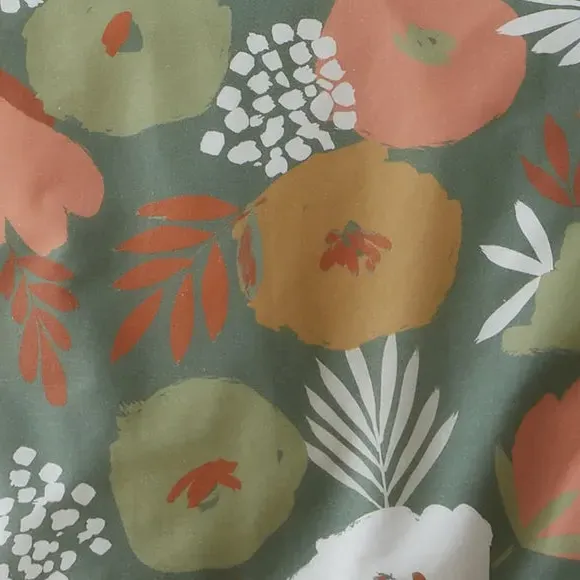 Duvet Cover Set with Pillowcase - Green, Polycotton