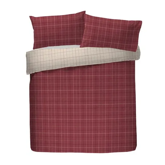Duvet Cover Set with Pillowcase - Red, Cotton