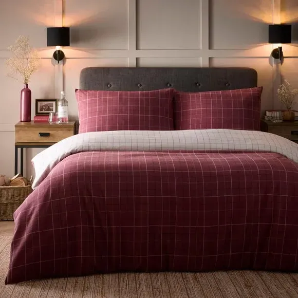 Duvet Cover Set with Pillowcase - Red, Cotton