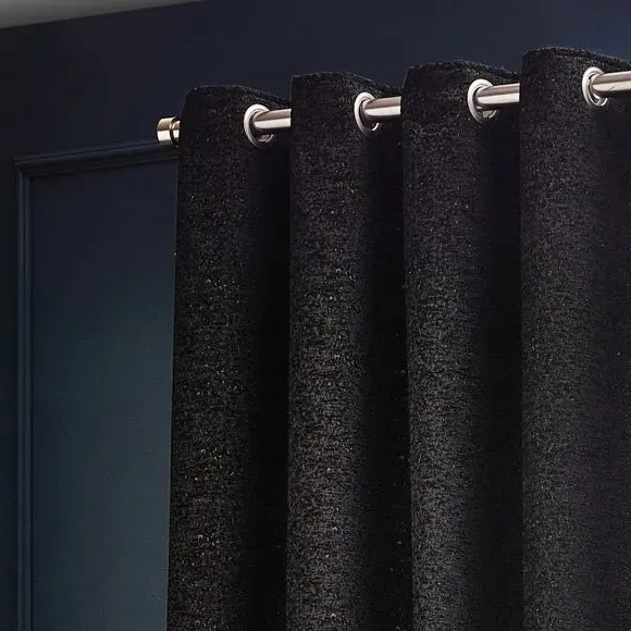 Eyelet Curtains with Room Darkening - Black image