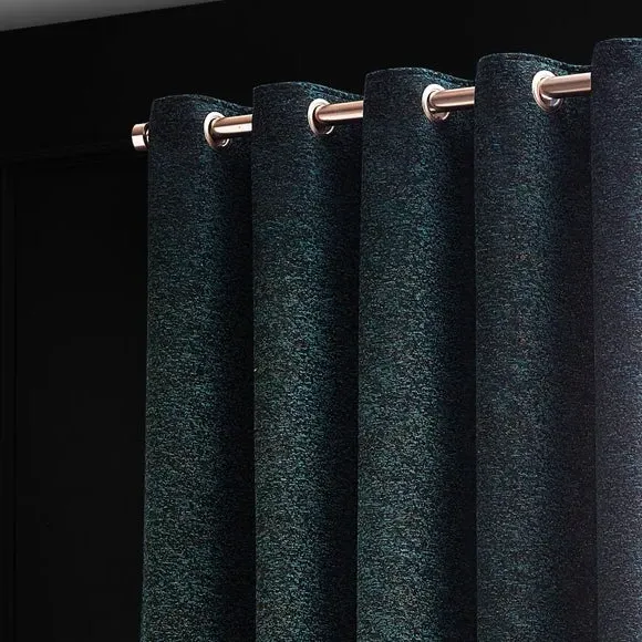 Eyelet Curtains with Room Darkening - Emerald