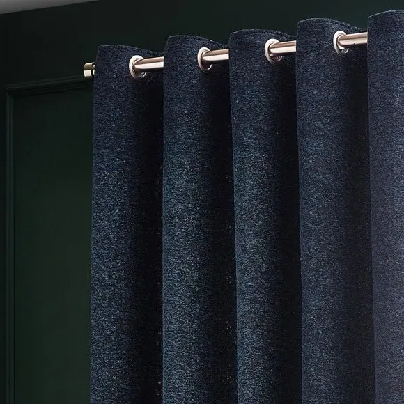 Eyelet Curtains with Room Darkening - Navy
