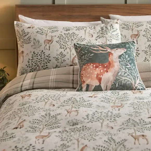 Forest Animals Duvet Cover Set - Natural, Cotton