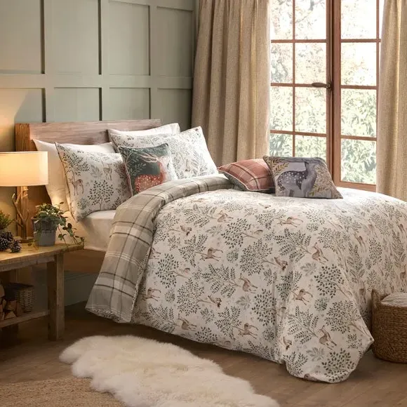 Forest Animals Duvet Cover Set - Natural, Cotton