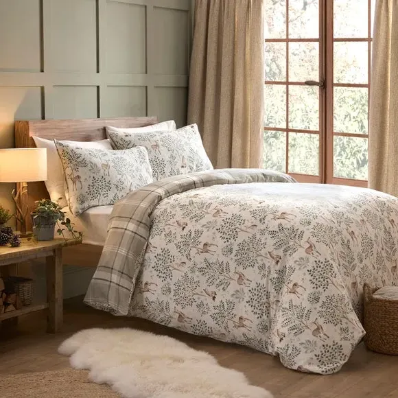 Forest Animals Duvet Cover Set - Natural, Cotton image