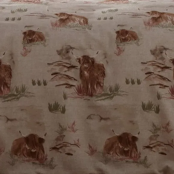 Highland Cow Duvet Set - Terracotta, Cotton