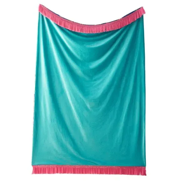 Patterned Throw Blanket - Navy, Polyester