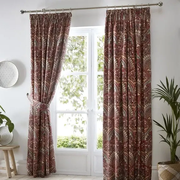 Pencil Pleat Curtain - Multicoloured, Polycotton image