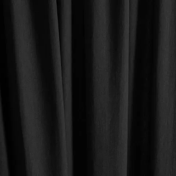 Pencil Pleat Curtains with Blackout - Black
