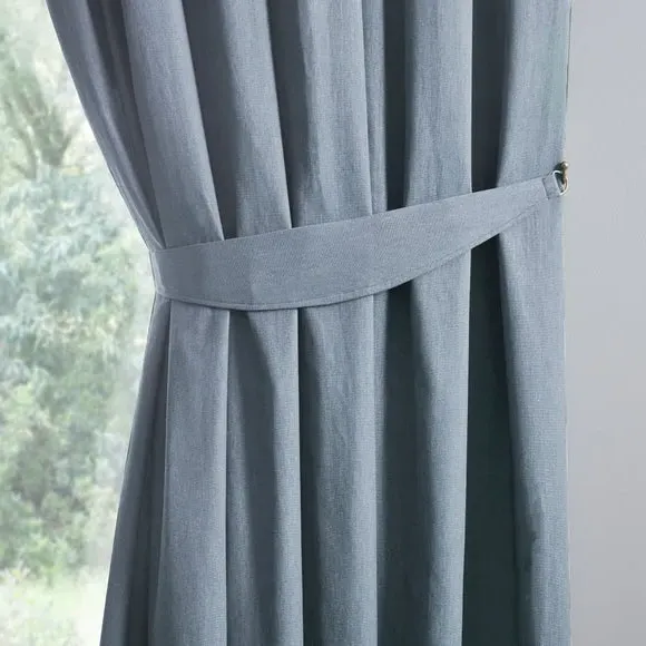 Pencil Pleat Curtains with Blackout - Blue