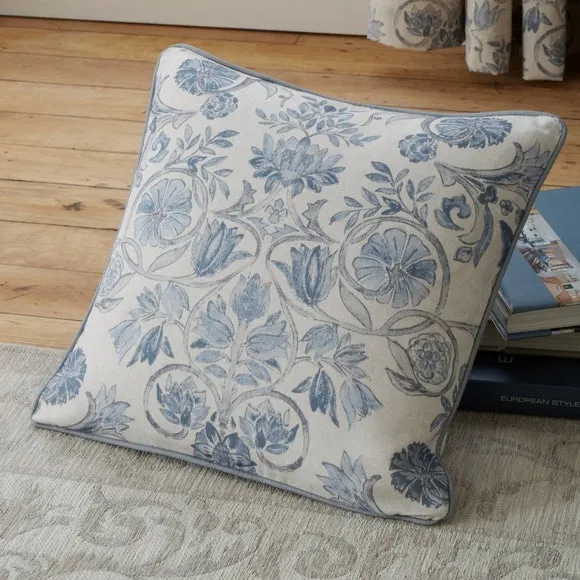 Pencil Pleat Curtains with Lining - Blue