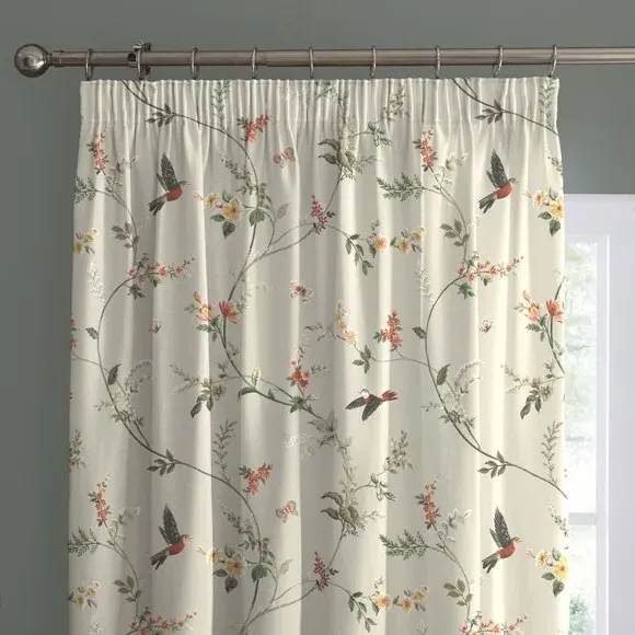 Pencil Pleat Curtains with Lining - Coral image