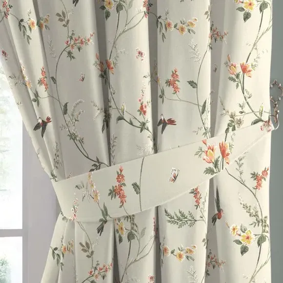 Pencil Pleat Curtains with Lining - Coral