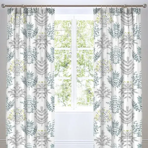 Pencil Pleat Curtains with Lining - Duck Egg