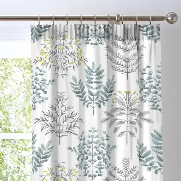 Pencil Pleat Curtains with Lining - Duck Egg image