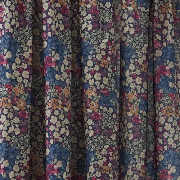 Pencil Pleat Curtains with Tie-Backs - Navy