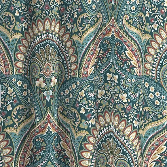 Pencil Pleat Curtains with Tie Backs - Teal