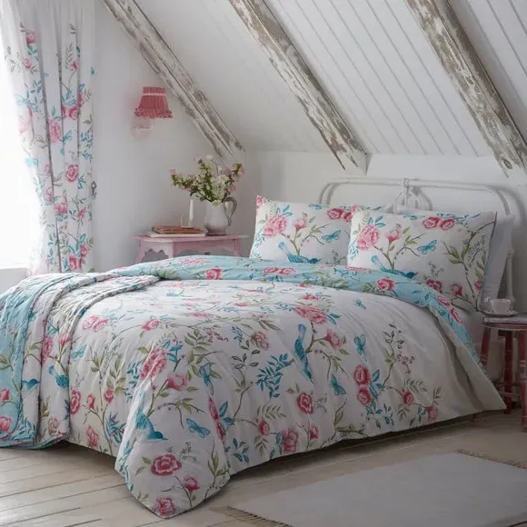 Reversible Duvet Cover Set - Blue, Polycotton
