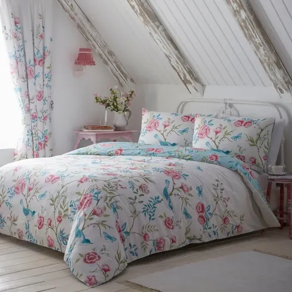 Reversible Duvet Cover Set - Blue, Polycotton