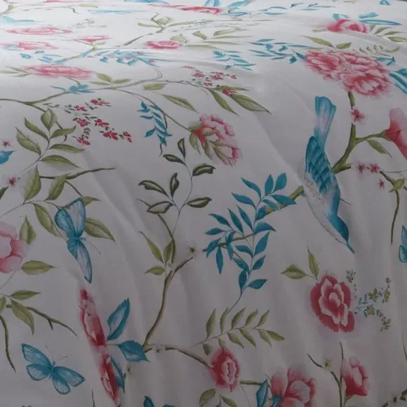 Reversible Duvet Cover Set - Blue, Polycotton