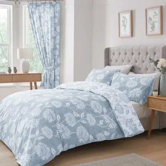 Reversible Duvet Cover Set - Blue, Polycotton image