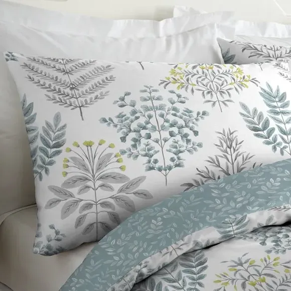 Reversible Duvet Cover Set - Duck Egg, Polycotton