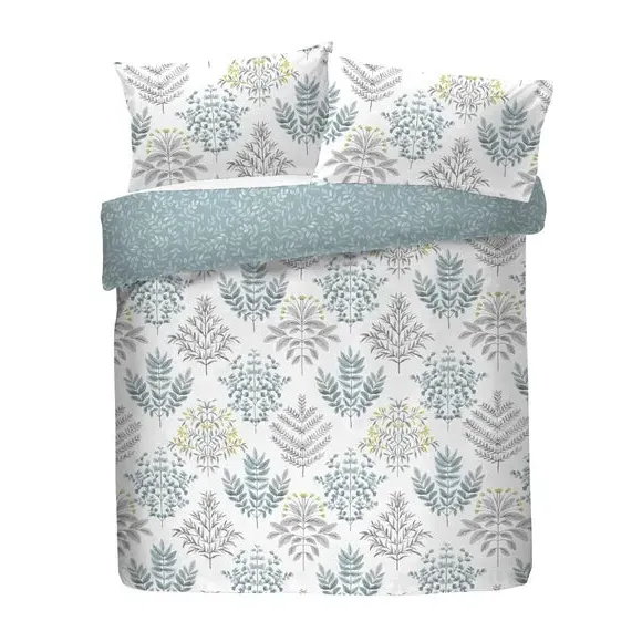 Reversible Duvet Cover Set - Duck Egg, Polycotton