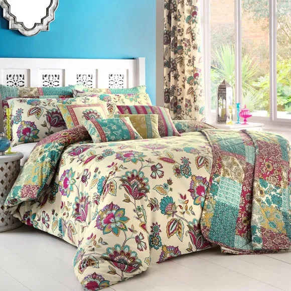Reversible Duvet Cover Set - Green, Polycotton image